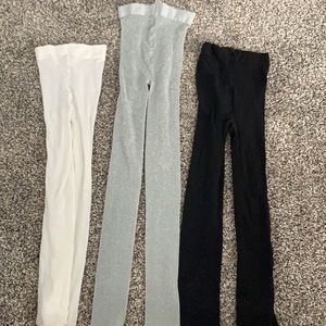 Gymboree Grey Sparkle Tights+ black and white